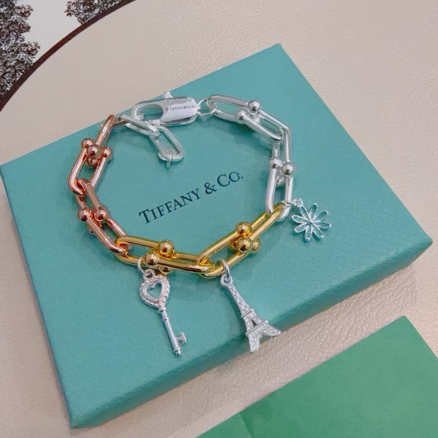 Tiffany & Co. Eiffel Tower Charm Bracelet